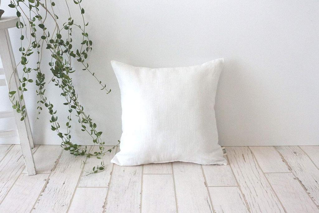 Lithuanian Linen cushion Natura Ivory cover, 60x60cm,