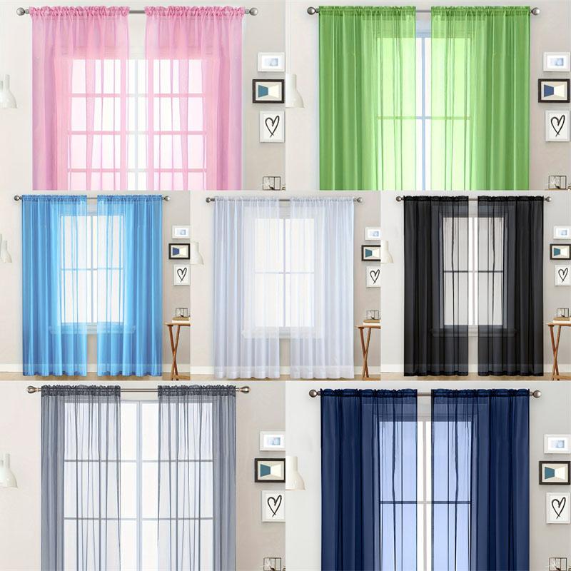 Tende Finestra in Chiffon Semitrasparente Per Soggiorno Moderne Semplici Tenda Garza Semi Oscurante Balcone Telo Sottile per Finestra