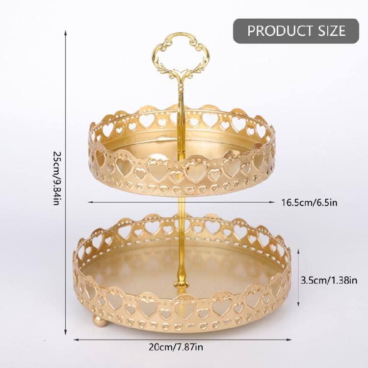 Multi Purpose 2 Tiers Iron Stand for Fruits Vegetables and Snacks Detachable Fruit Holder Tray Nonslip Base Basket