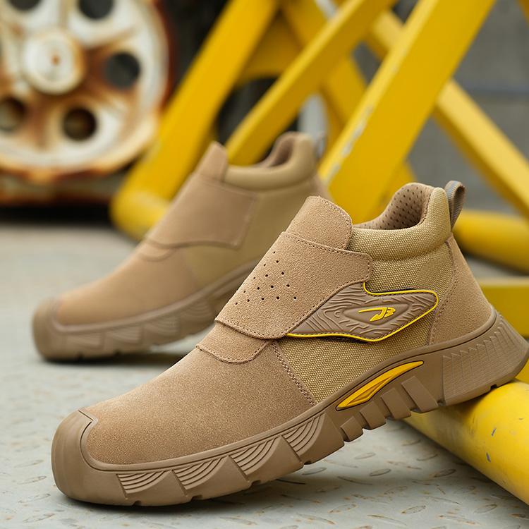Industrial Men Rubber Steel Toe Safety Shoes Breathable Walking Style Work Shoes Anti-Smashing