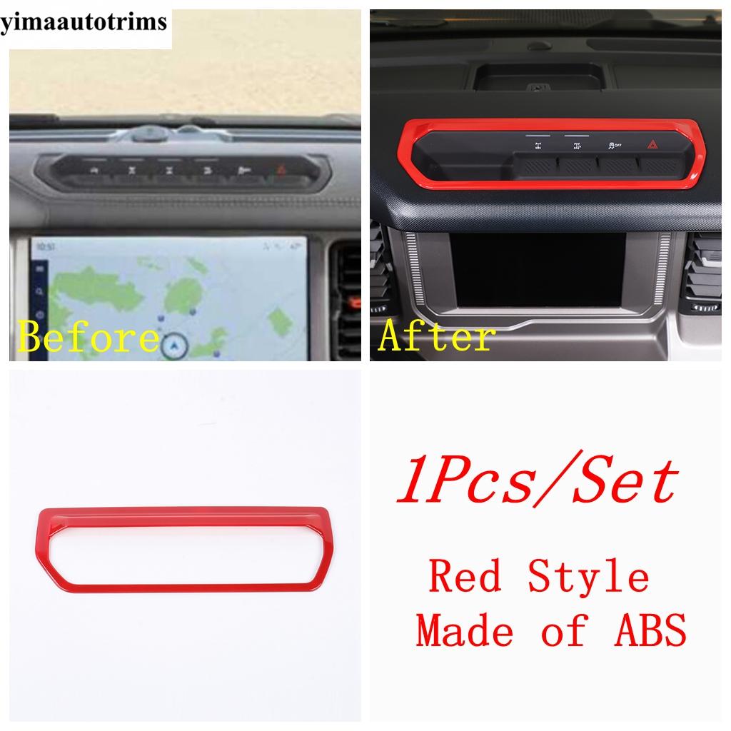 Dashboard Differential Control Panel Frame Cover Trim For Ford Bronco  - 2025 Red / Carbon Fiber Accessories Interior Kit Red Style