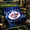 Winnipeg Crest Hockey Throws Blanket Flannel Blankets Plush for Couch Bed Gifts for Men Women Travel Picnic Blanket Christmas Fan Gifts