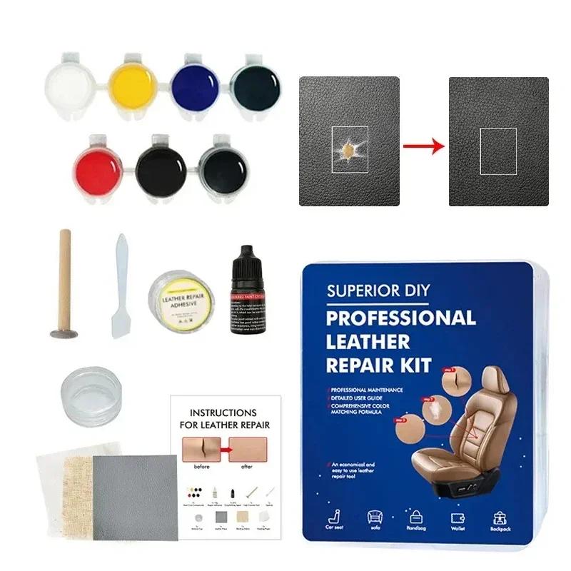 Professional Liquid Leather Repair Kit for Car Seats Sofas Fixing Scratches Cracks Holes Complete Restoration Solution