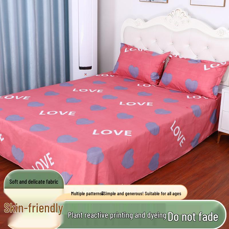 Cotton Dormitory Bedding Set: 3-Piece Quilt Cover and Single Sheet for Student Single Bed.