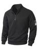 Men's Tactical Fleece Stand Collar Plaid Zipper Hoodie Jacket