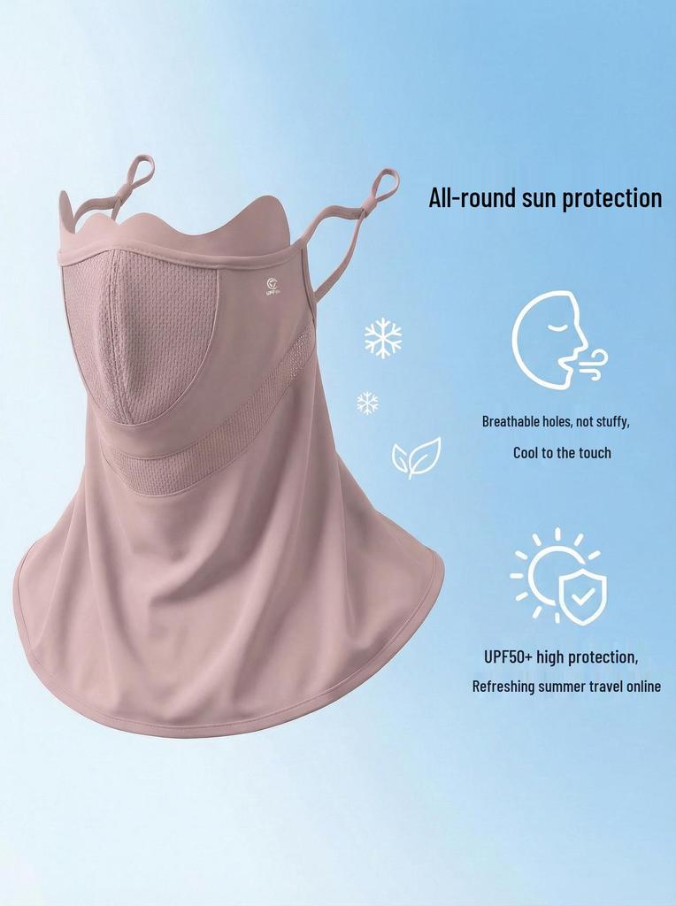 Ice Silk Breathable Sun Protection Mask: Women's Full Face and Neck Shield for Cycling