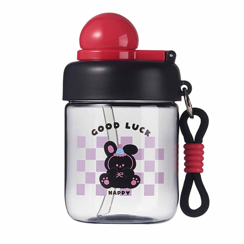 Cartoon Kids Water Bottle, -Drop Portable Cup with Handle, Gender-Neutral Student-Friendly Plastic Bottle, Easy To Carry