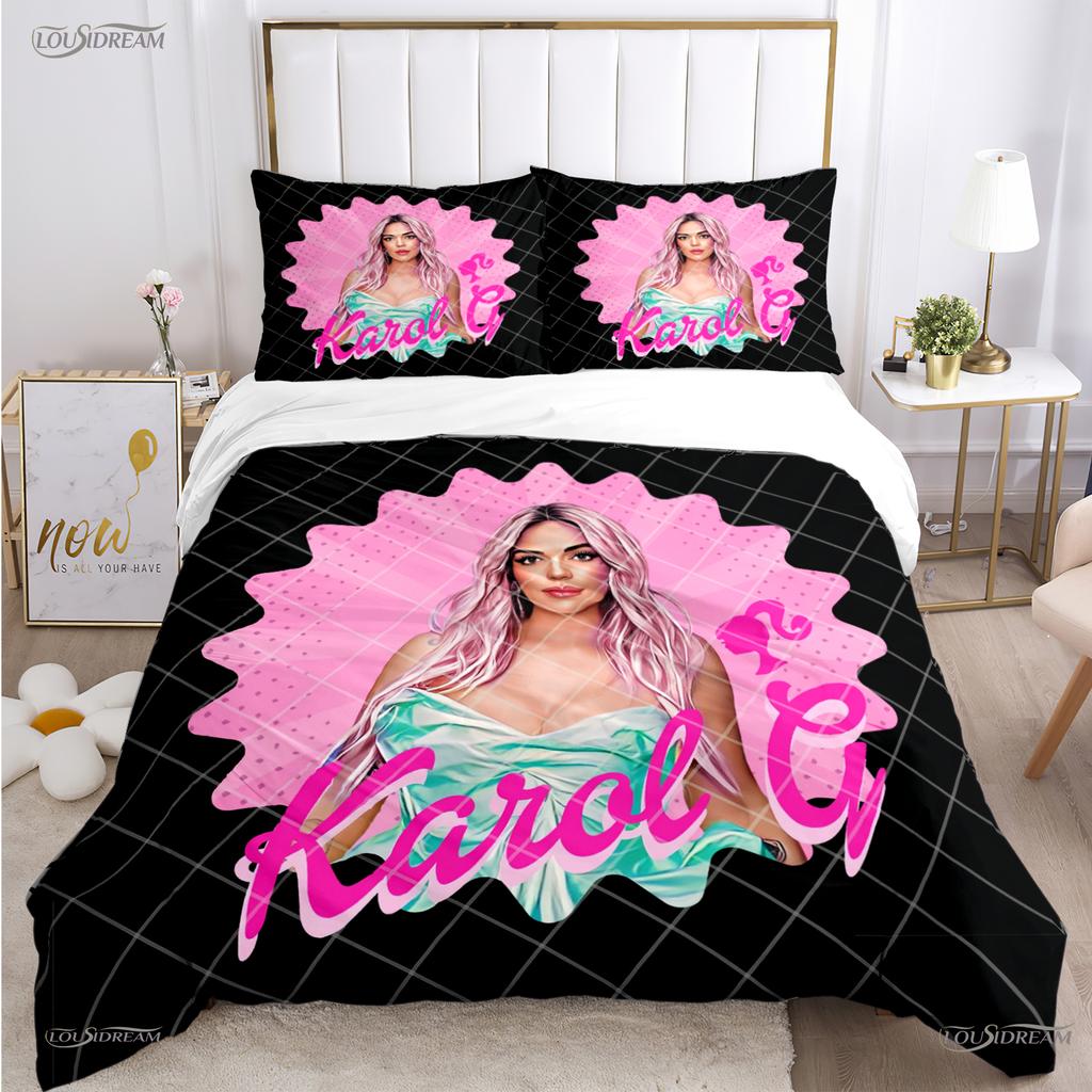 Comforter Casal Karol G Sexy Singer All Season Comforter Bedding Set Soft And S Single/Double/Queen/King