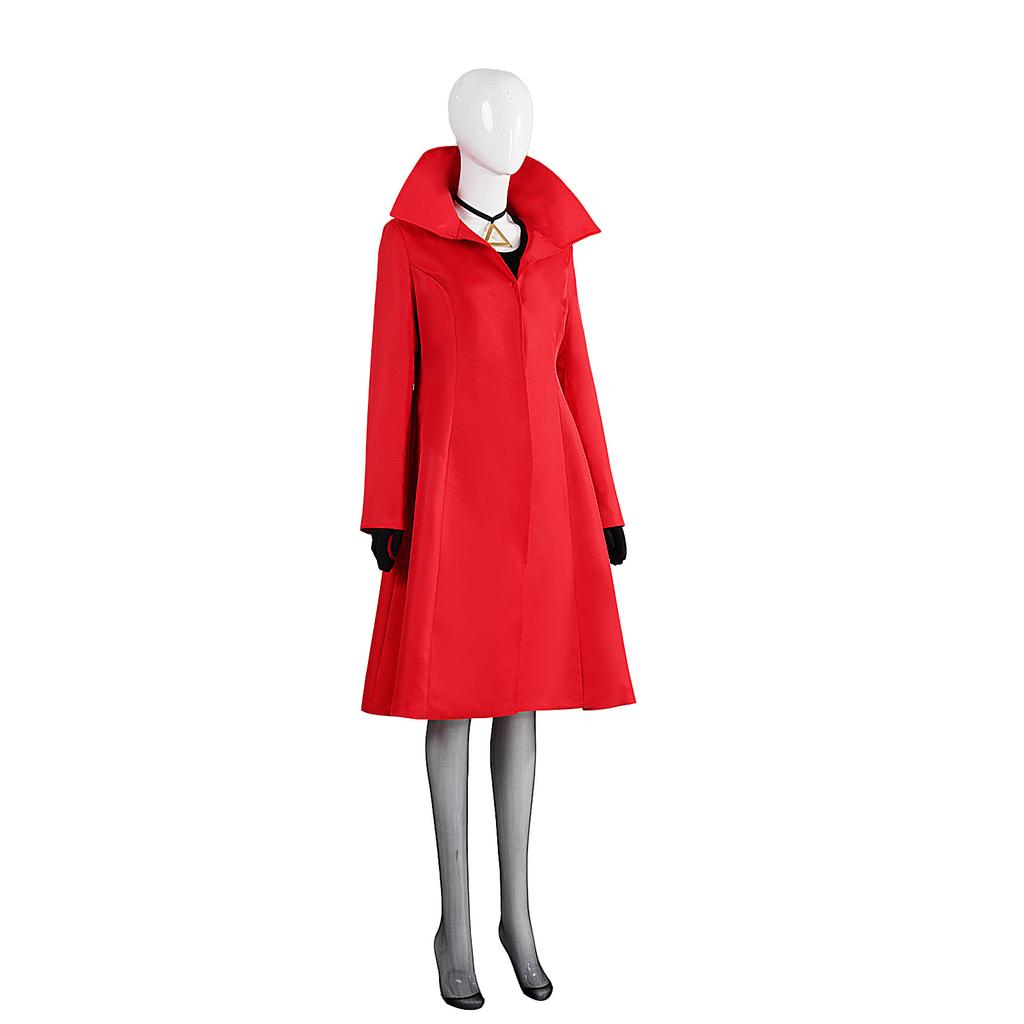 Christmas Coat Where On Earth Is Carmen Sandiego? Red Trench Coat Cosplay Costume, Cross-border Halloween Party Cosplay Outfit