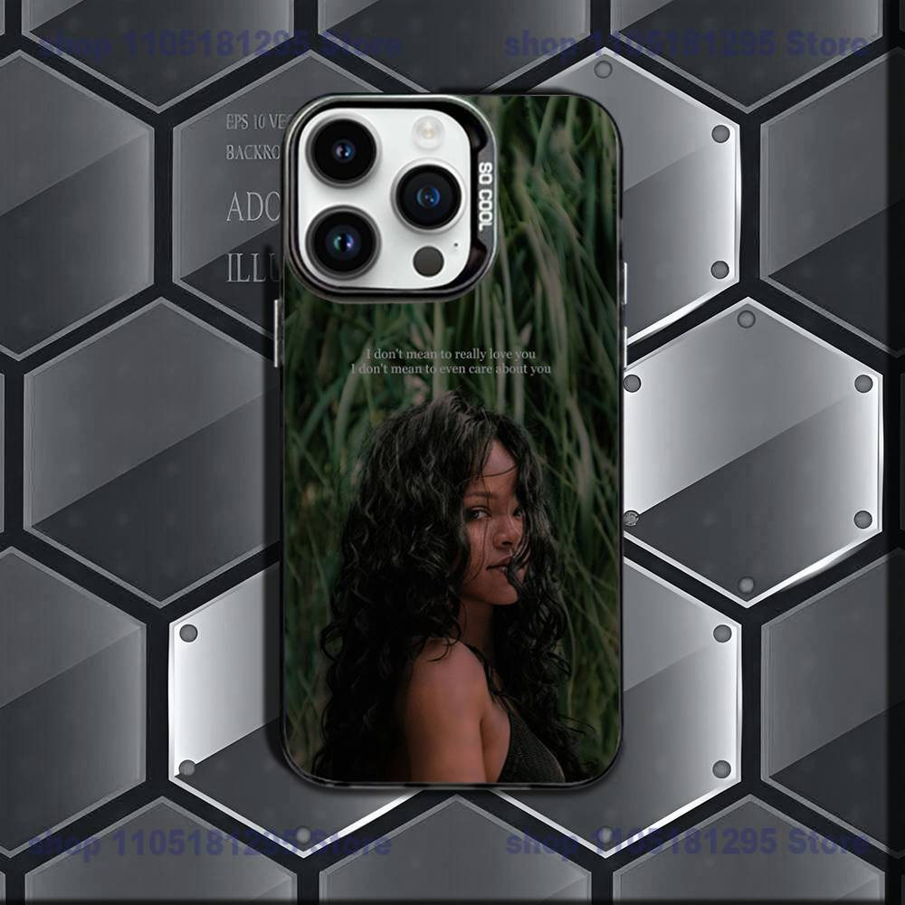 New Singer R-Rihannas Phone Case For iPhone 17,16e,16,ProMax,15,14,Plus,13,12,Mini,11,Pro Matte Colored Silver Luxury Cover