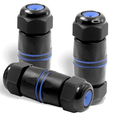 VCELINK IP68 Waterproof LAN Cable Extension Connector Shielded RJ45 Relay Cable Set of 3 (Short), Connector, Cat6/Cat5/Cat5e Connector, Outdoor,