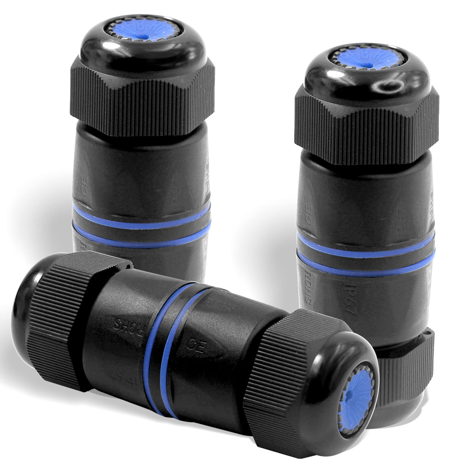 

Водонепроникний подовжувач LAN-кабелю VCELINK IP68 Екранований релейний кабель RJ45 Набір з 3 штук (Короткий), Роз єм, Роз єм Cat6/Cat5/Cat5e, Зовнішній, чорний