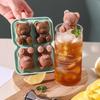 2Pcs Cute Bear Ice Cube Mold Ice Making Equipment Silicone Food Grade Household Ice Block Mold Summer Frozen Box Kitchenware