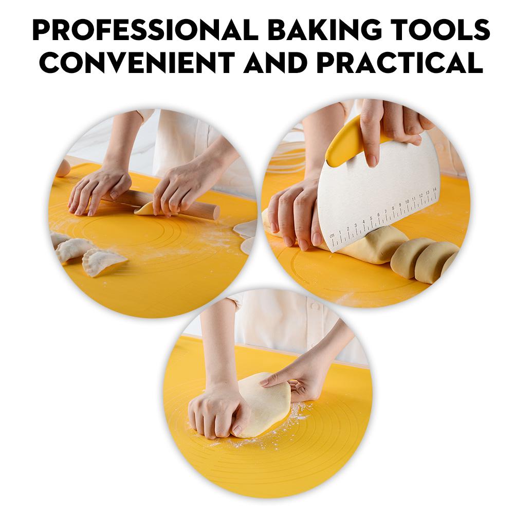 Silicone Baking Mat Dough Pad Bake Pad Rolling Pin Dough Scraper Dough Cutter Non stick for Bake Pizza Cake