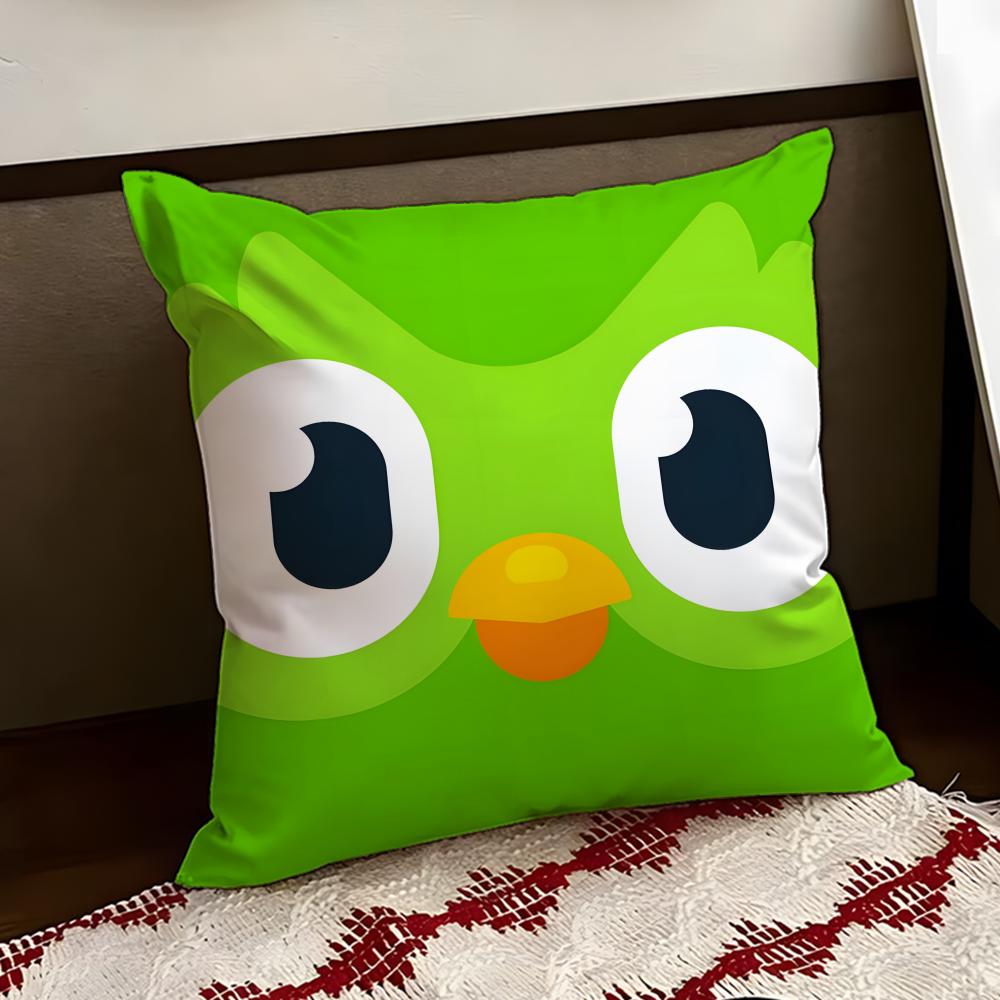 APP DDuolingo Cushion Cover Reversible Soft Durable Pillow Cover Home  Car MultiScene Use for Daily Comfort