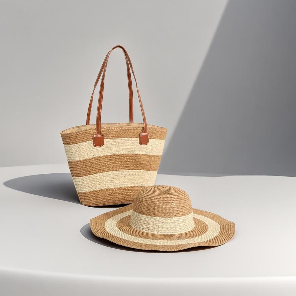 Trendy French One-Shoulder Straw Tote: Large-Capacity Woven Beach & Vacation Handbag for Women