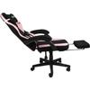 Chaise de Bureau Gaming - KONIX - Hello Kitty - Inclinaison siege 150° - Revetement Tissu - Coussin - Repose-pieds - Noir et rose
