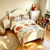 3PCS Duvet Cover Set Autumn Mood Pumpkin Maple Leaf Coffee Fall Theme Bedding Set Warm Cozy Bedroom Decor