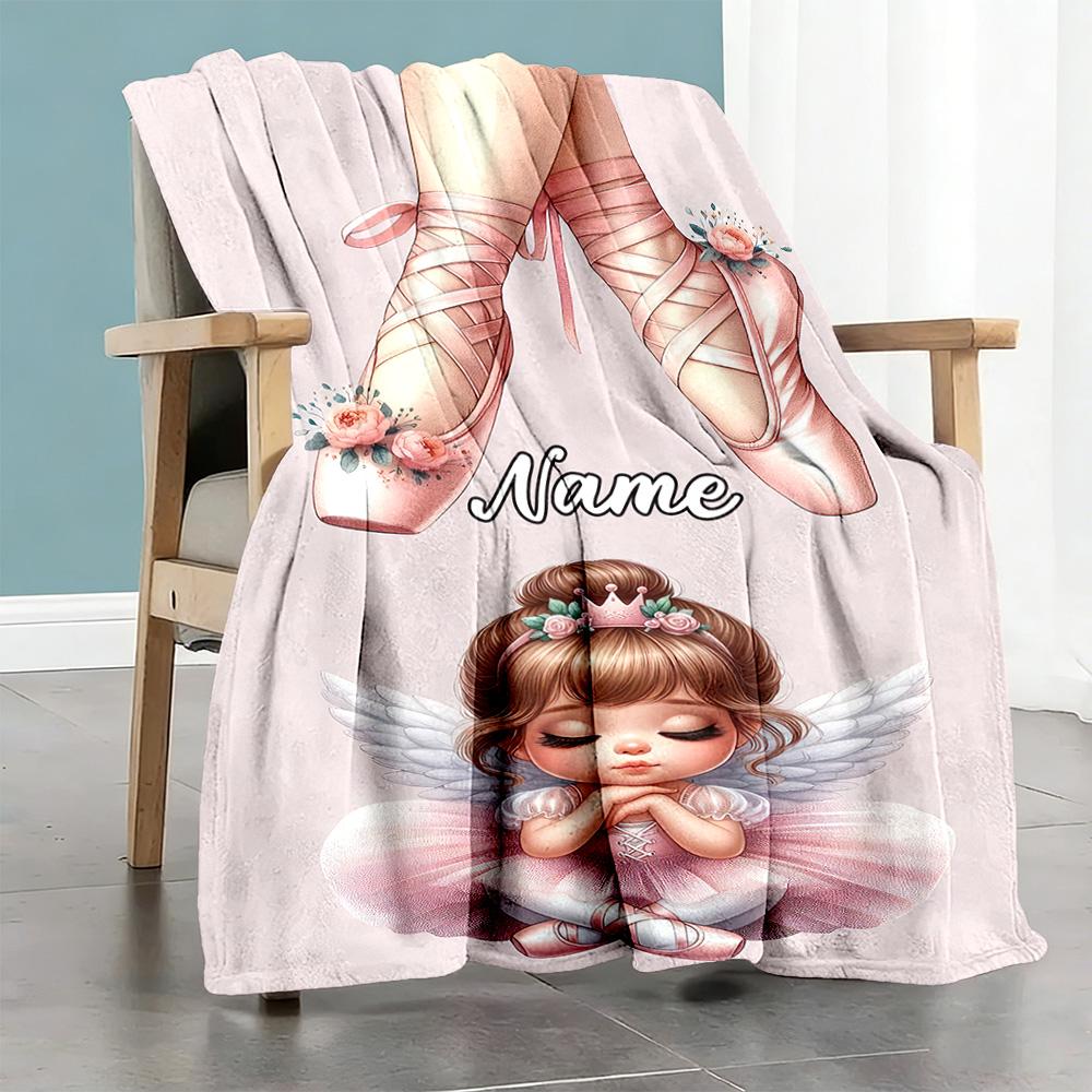 Dance Shoes Customize Text Blanket Lightweight Customizable Blanket Comfortable Great for Bedding Seaside Couch Living Room Four Seasons Universal