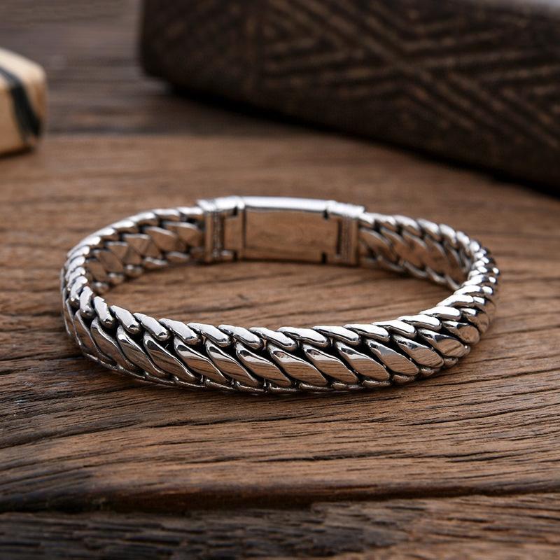 2026 Huang Caishen Three Horse Whip Bracelet Personality Smooth Simple Atmospheric Men's Bracelet