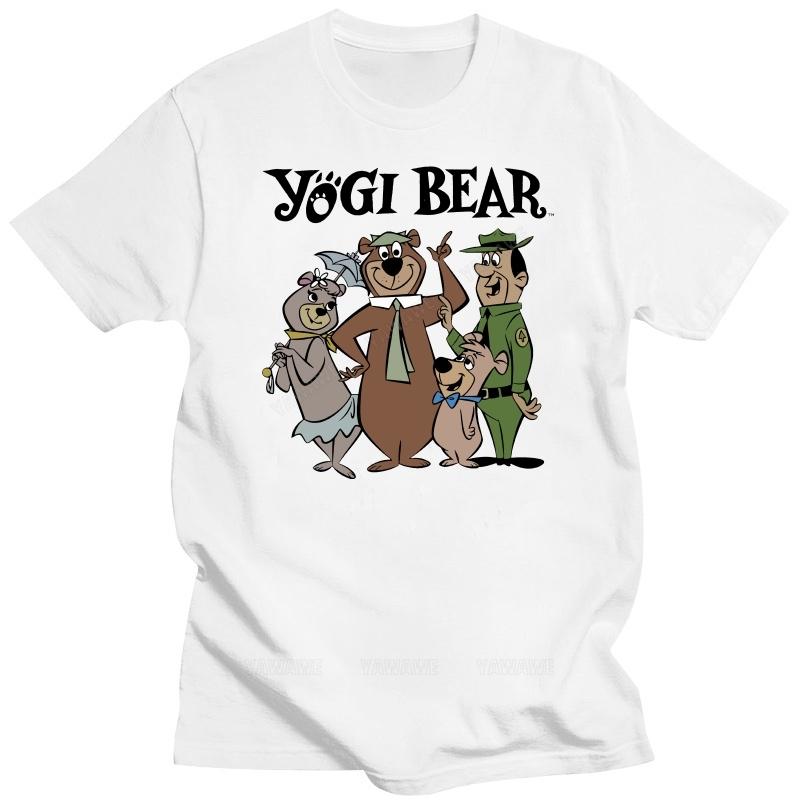 Mens brand Summer T shirts For Men Kaus Kartun Retro Beruang Yogi _ Ukuran Medium _ Baru dengan Tags_berlisensi Hanna Barbera S разноцветный