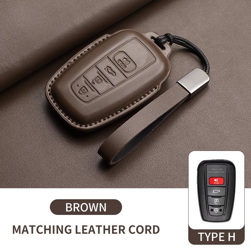 

Car Leather Key Case Cover Holder For Toyota CHR Camry RAV4 C-HR Corolla Highlander Prius Land Cruiser Prado Keychain Accessorie
