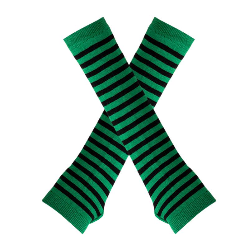 Koreaanse Stijl Zwart-Wit Gestreept Unisex Vingerloze Lange Mouwen Kerst Cosplay Cover