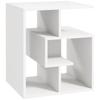 Side Table, Coffee Table with Storage Shelves, 45 X 40 X 55 Cm, White