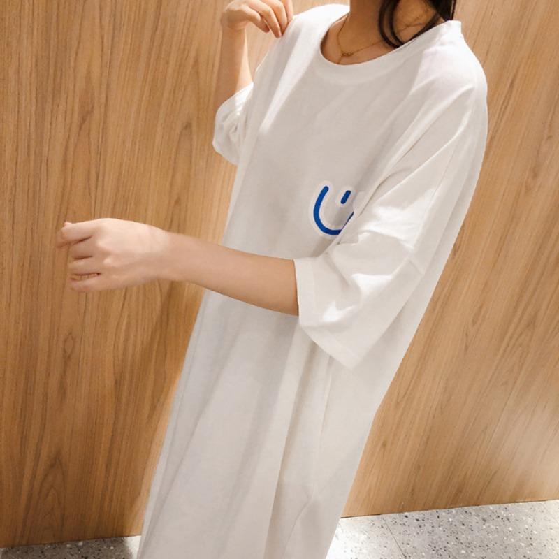 Women's Fashion Summer Spring 1/2 Sleeves O-Neck Loose Waistline Casual Dresses