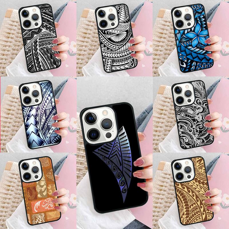 Maori Polynesian Samoan Tribal Phone Case For iPhone 17 Air 15 16e 14 13 Pro Max Coque 12 11 Pro Max PLUS cover