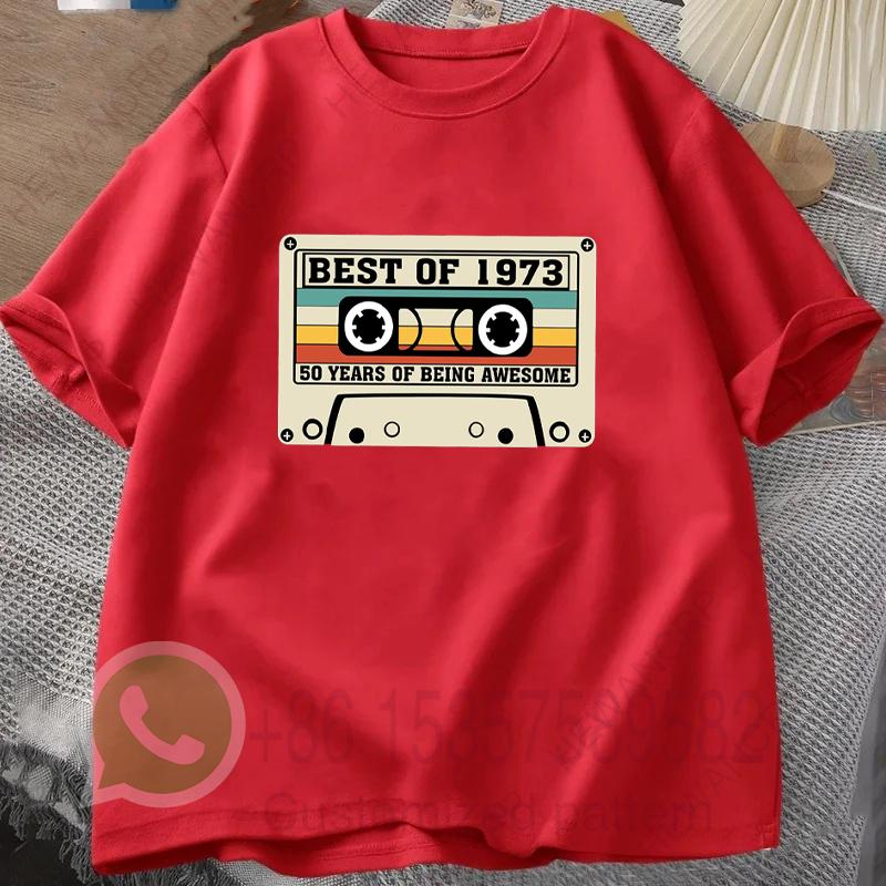 1973 Limited Edition Cassette TShirt Mens Tracksuit Summer Casual Pullover Oneck Shortsleeved Fashion Breathable Streetwear