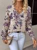 Neues bedrucktes V-Ausschnitt-Oberteil Damen beliebter Pullover Langarm Frühling und Herbst Pullover