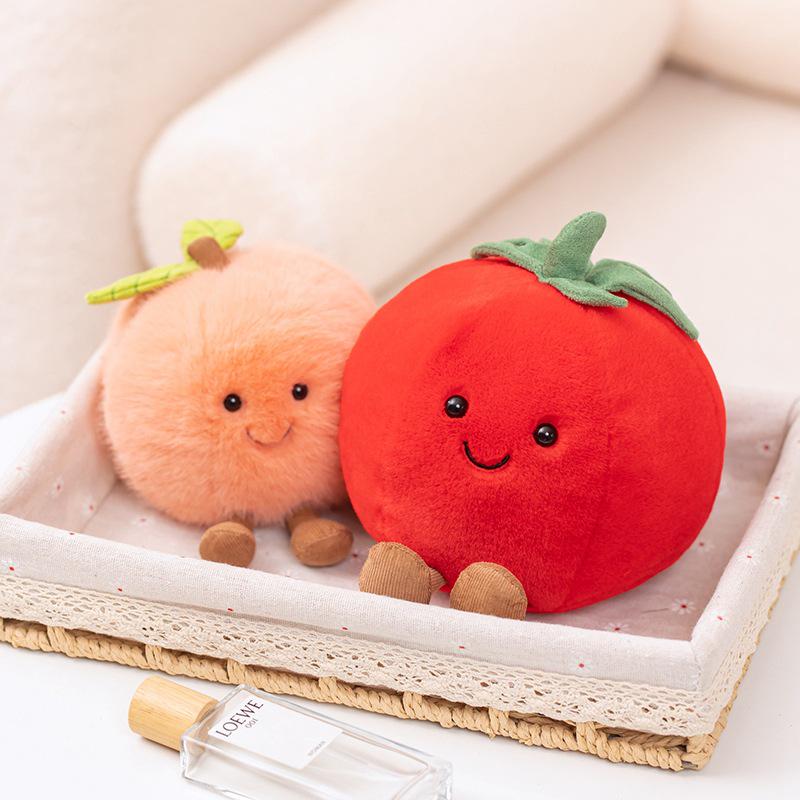 British Funny Tomato Peach Plush Toy Pillow - Cute Gift for Girls