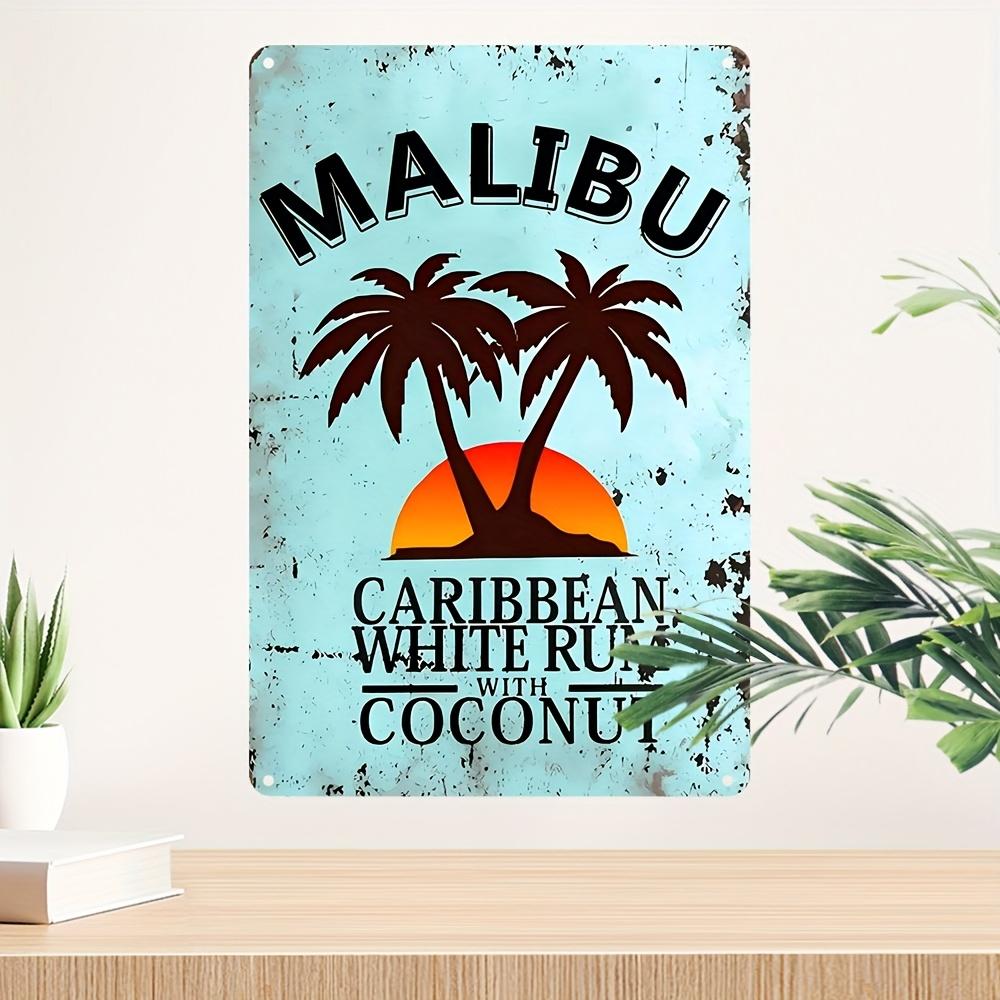 

Винтажная металлическая табличка Malibu Coconut Rum - Ретро настенный декор для дома, бара, кафе, для мужской берлоги, украшение для вечеринки - 29,97 см x 19,99 см Тропик 20X30CM