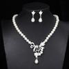 Elegant Pearl and Alloy Floral Jewelry Set: Water Drop Necklace & Earrings for Women