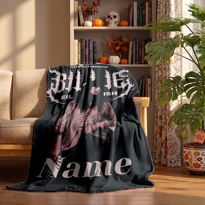 Billie Eilish Custom Flannel Blankets Soft Warm Cozy Throws for Home Decor Holiday Gifts