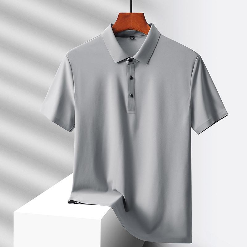 Luxury 18-Color Ice Silk Polo: Unisex Custom 2025 Summer Trendy Lapel Business Short Sleeve