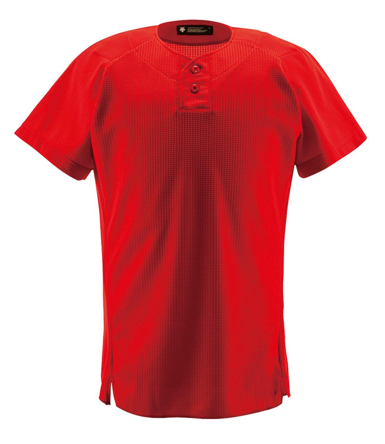 

Descente DB-1012 Half Button Shirt, Red, S