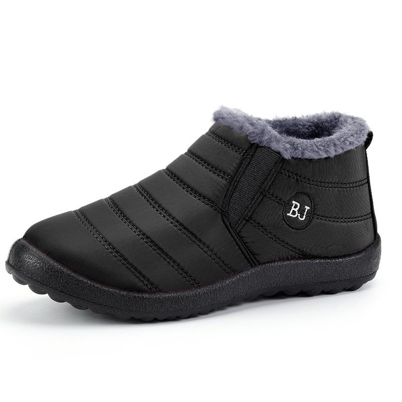 Waterproof Winter Boots for Men New Plush Snow Boots Women Ankle Boots Warm Black Couple Cotton Couples Platform Shoes