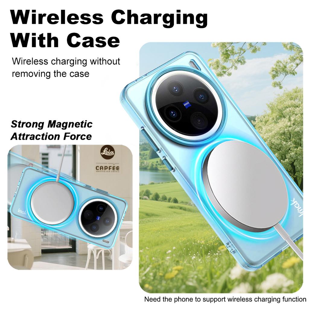 IMAK For Vivo X200 5G Magnetic Case Candy Color Anti Drop TPU + PET Back Cover