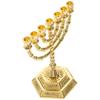 7 Candlesticks Seven Holes Holder Ornament Table Vintage Menorah Ornaments Dining Zinc Alloy Religion Miss