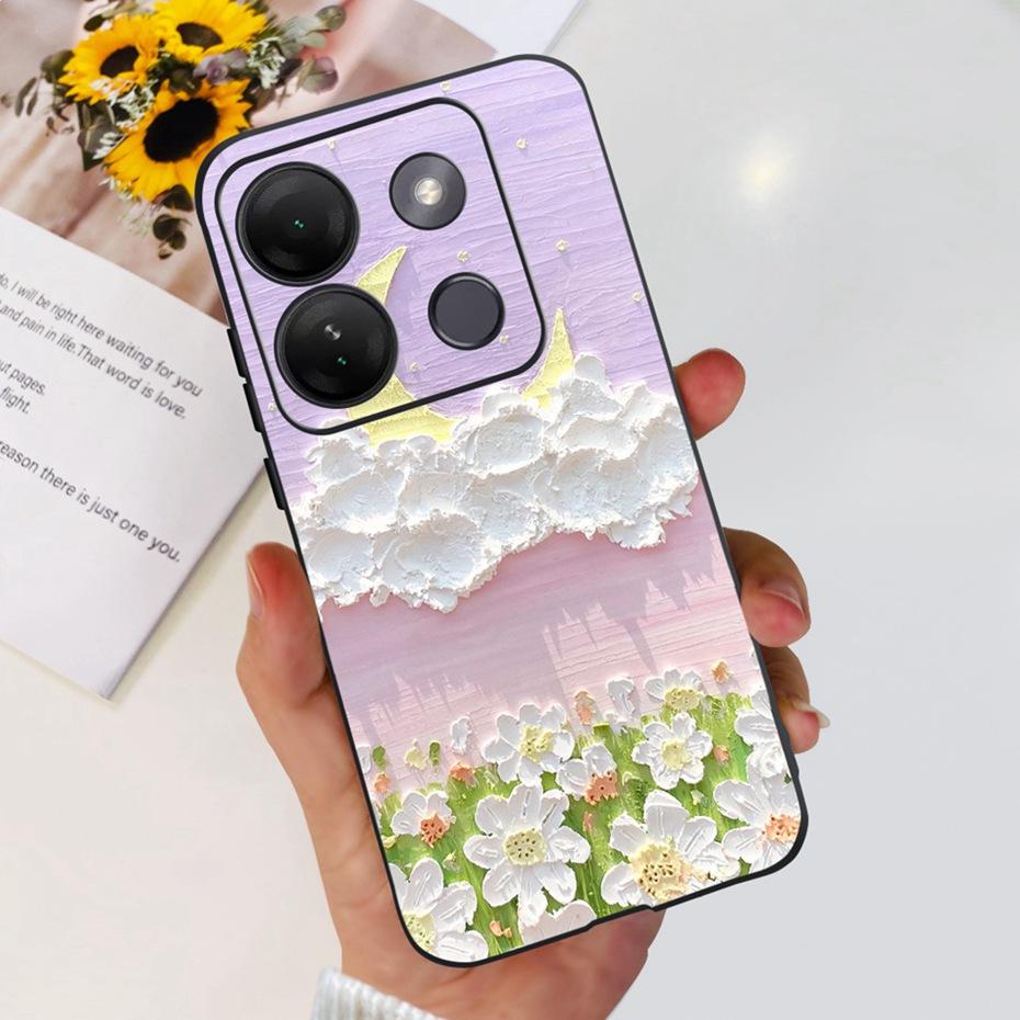 

Case For Infinix Smart 7 HD Cute Flower Cat Pattern Soft Silicon TPU Phone Bumper For Infinix Smart 7HD X6516 Back Cover Infinix Smart 7 HD