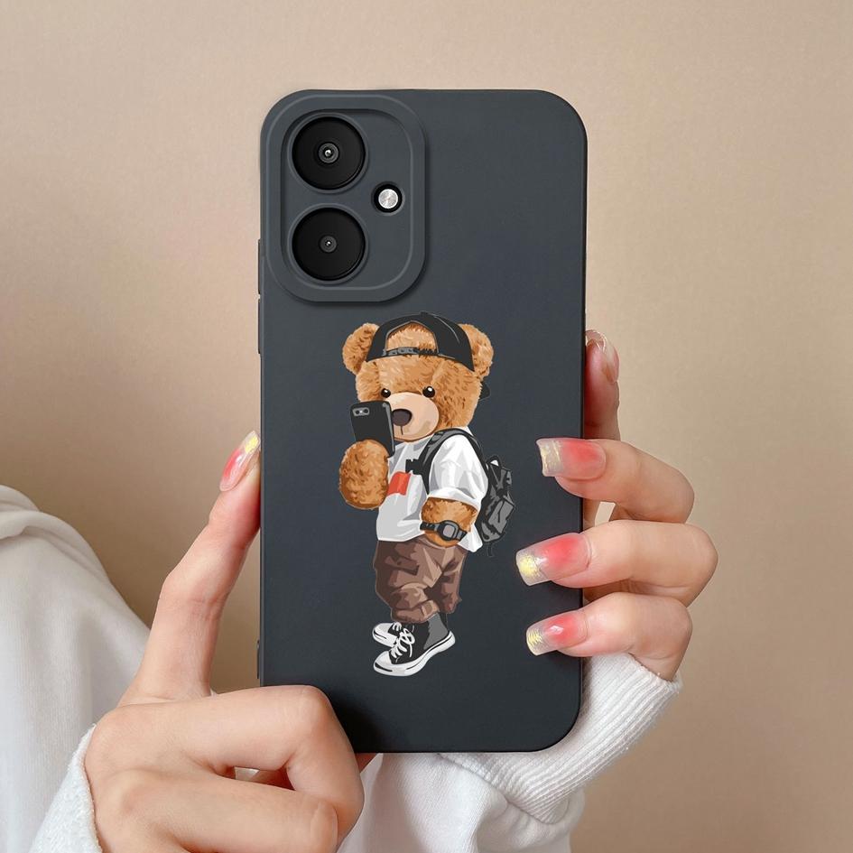 Flytende silikon for Xiaomi Poco X6 F5 Pro F6 M6 Pro 5G X 6 M 6 F 5 Deksel Panda tegneseriemønster Høykvalitets støtsikker telefonvesker Bumperhus