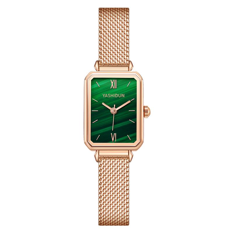 Yashidun Women s Waterproof Malachite Dial Square Watch