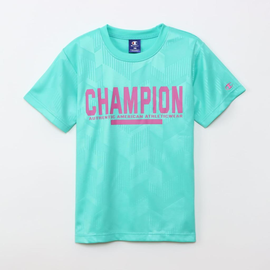 Champion Short Sleeve Crew Neck Tracksuit Set Rubber Print and Basic Light Size 120 Kids' (2-Piece Set), Quick-Drying T-Shirt Shorts, Sports,