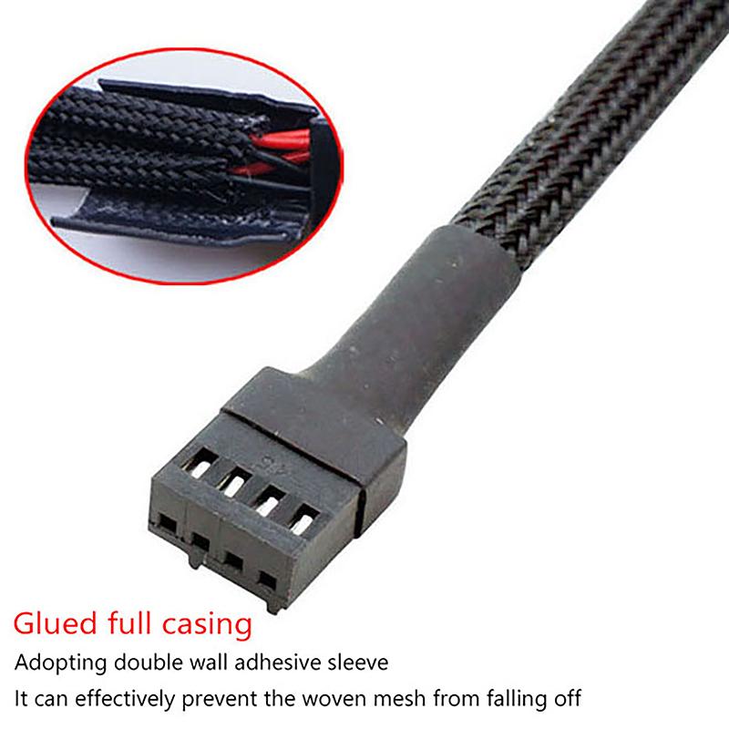 1Pc ventilátorový splitter kabel 4pinový adaptérový kabel 1 až 1 2 3 4 Počítačový CPU Ventilátor Splitter PC ventilátor Prodlužovací napájecí kabel Příslušenství