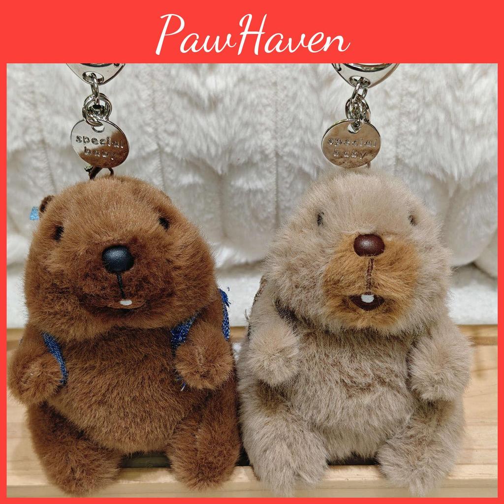 Plush Marmota Keychain Pendant With Voice Function For Bag Pendant And Gift Toy
