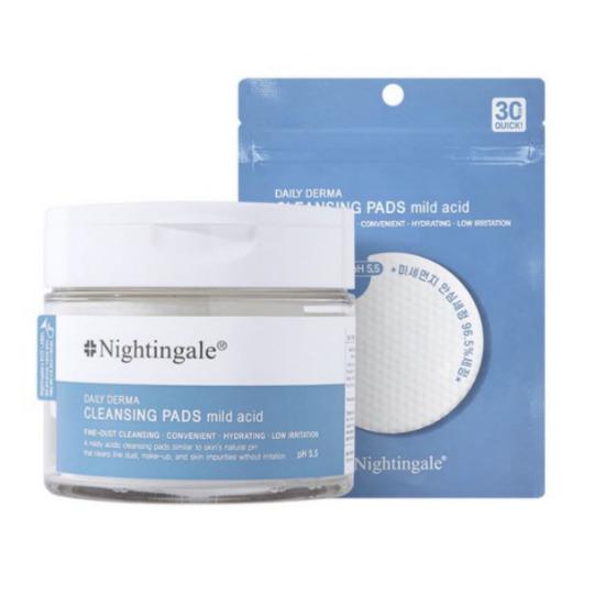 NIGHTINGALE Daily Derma Mild Acid Cleansing Pad – Low pH Gentle Cleanser Set, 80 Pads (270ml + 10 Pads) Daily Derma Mild Acid Cleansing Pad 1