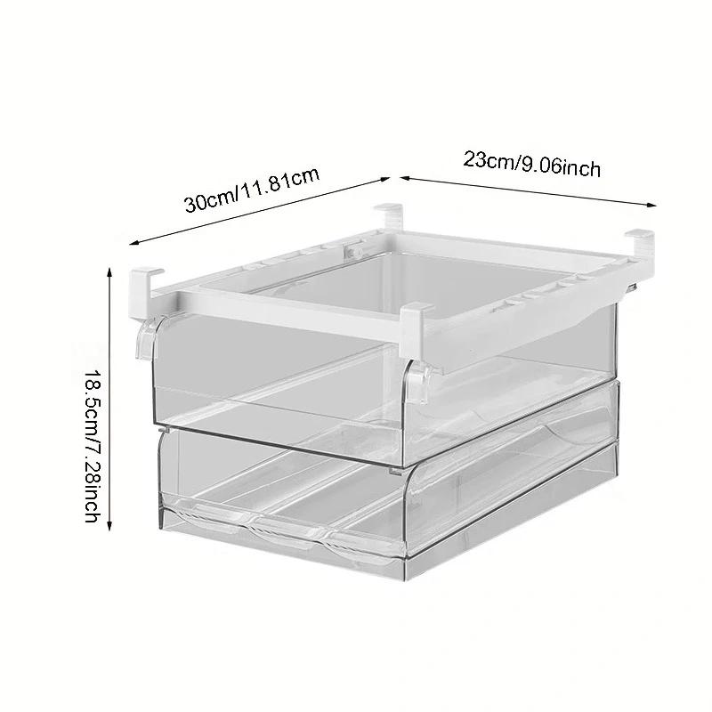Clear High Capacity Egg Organizer for Refrigerator with Time Scale Stackable Container and Storage for Refrigerator with Drawers