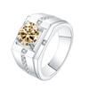 Luxury 1 Ct D Color Moissanite Diamond Ring S925 Sterling Silver Men's Jewelry For Wedding Engagement Gift Resizable